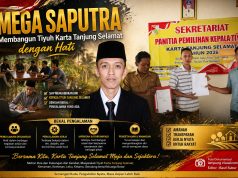 Mega Saputra Resmi Daftar Bakal Calon Kepalo Tiyuh Karta Tanjung Selamat, Usung Semangat Muda untuk Membangun