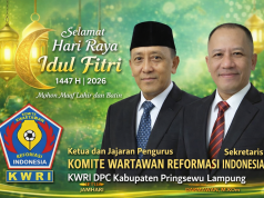 KWRI Pringsewu Sampaikan Ucapan Idul Fitri 1447 H, Ketua Jamhari Ajak Perkuat Silaturahmi dan Peran Pers
