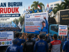 Ribuan Buruh SPN Serang Geruduk Kantor Gubernur Banten, Tuntut UU Ketenagakerjaan Tanpa Omnibus Law