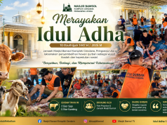 Merayakan Idul Adha, Jamaah Masjid Bamsol Komplek Cendana Pringsewu Utara Sembelih 2 Sapi dan 5 Kambing